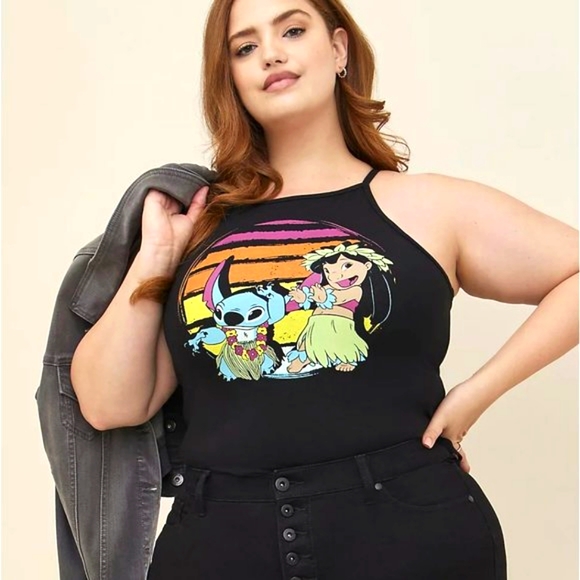 ❤️NWT VINTAGE TORRIID TANK DISNEY LILO & STITCH HIGH NECK TOP FOXY FITTED TEE - Picture 7 of 10
